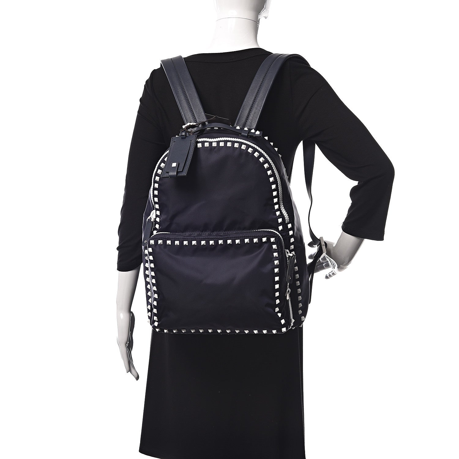 Valentino Garavani Nylon Free Rockstud Backpack Marine 2 of 10