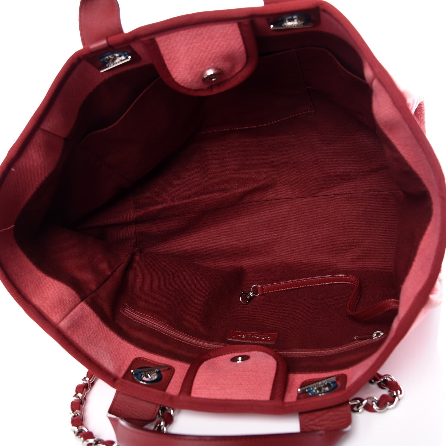 Chanel Canvas Large Deauville Tote Red 6 of 16
