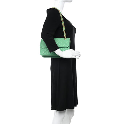 Chanel Caviar Quilted Medium Sweet Classic Flap Green 2 of 11