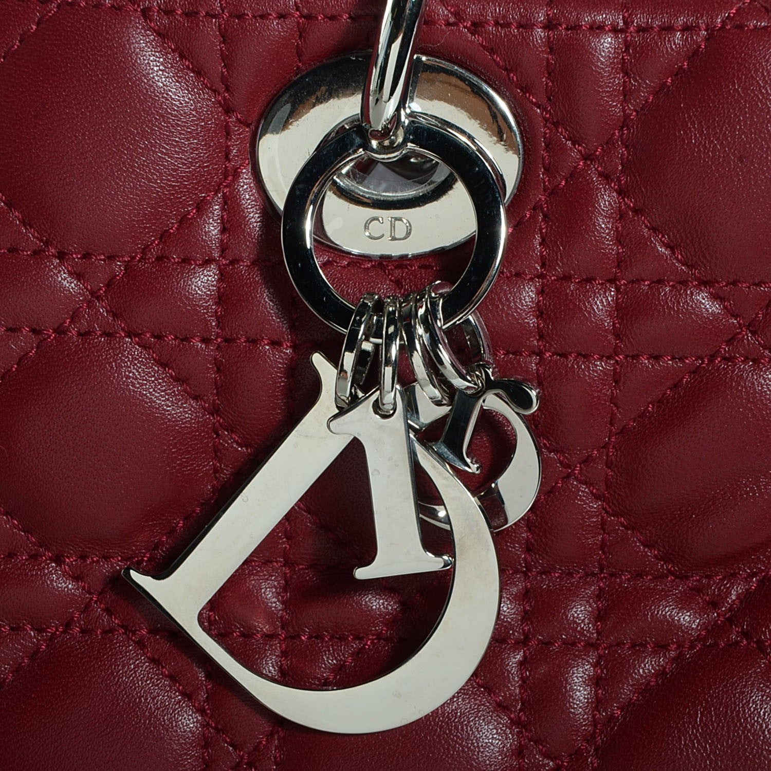 Christian Dior Lambskin Cannage Dior Soft Shopping Tote Cherry 8 of 9