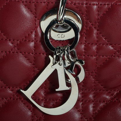 Christian Dior Lambskin Cannage Dior Soft Shopping Tote Cherry 8 of 9