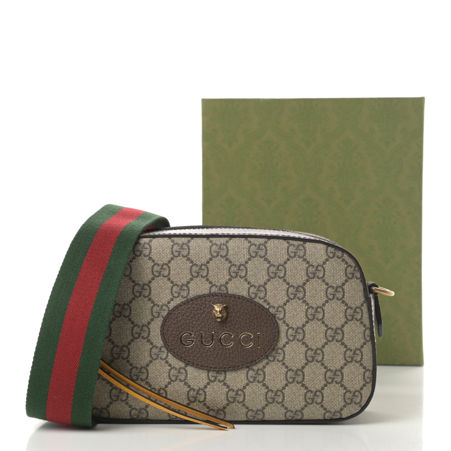 Gucci GG Supreme Monogram Web Neo Vintage Shoulder Bag Beige New Acero Crop 11 of 11
