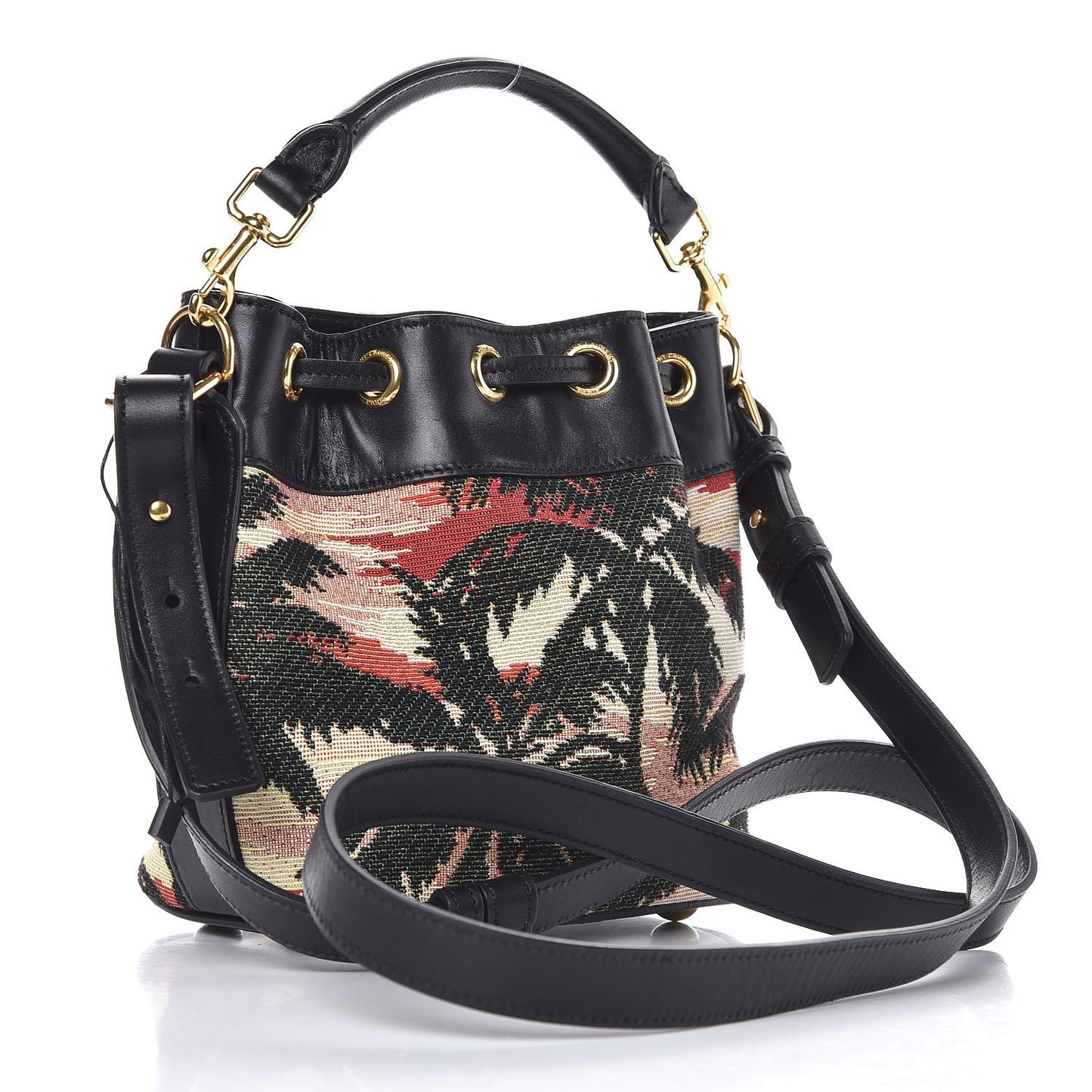 Jacquard Calfskin Sunset Emmanuelle Bucket Bag
