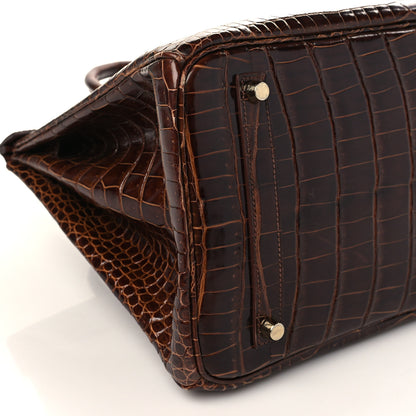 Hermes Shiny Porosus Crocodile Birkin 35 Miel 8 of 14