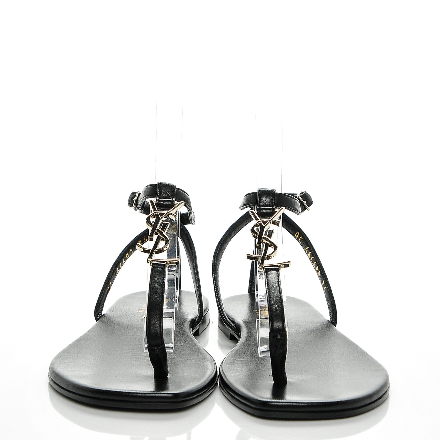 Saint Laurent Calfskin Nu Pieds 05 Sandals 36 Black 2 of 7
