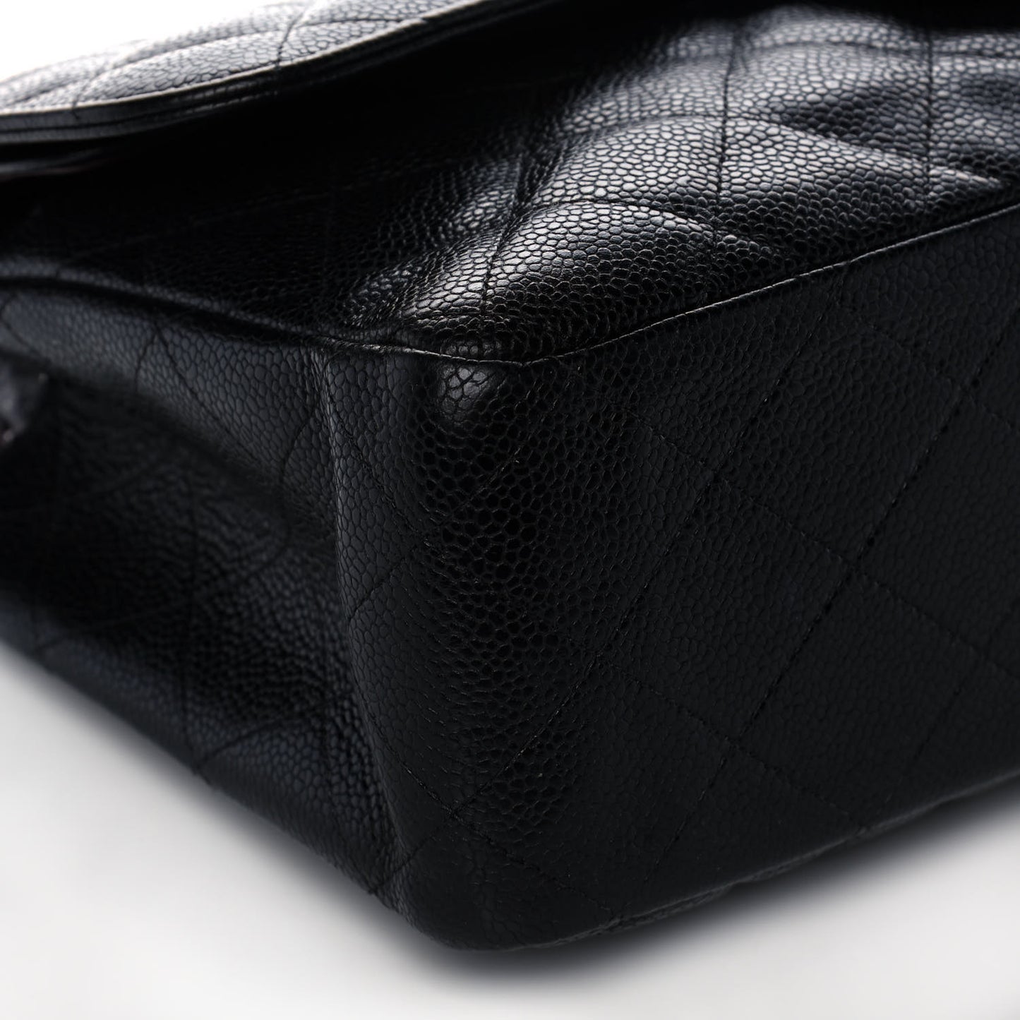 Caviar Quilted Jumbo Double Flap Black