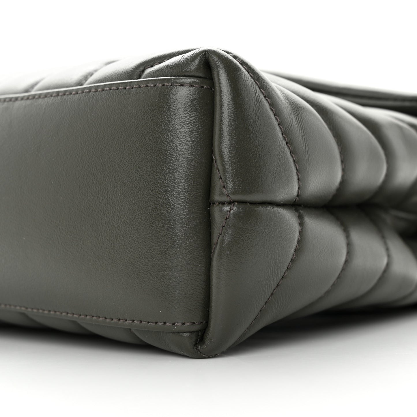 Calfskin Y Quilted Monogram Small Loulou Chain Satchel Olive