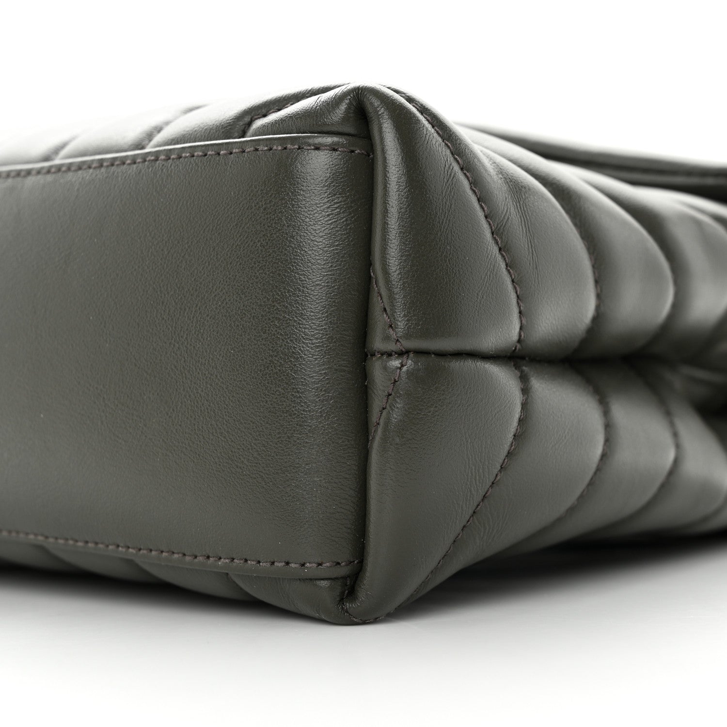 Saint Laurent Calfskin Y Quilted Monogram Small Loulou Chain Satchel Olive 10 of 15