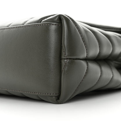 Saint Laurent Calfskin Y Quilted Monogram Small Loulou Chain Satchel Olive 10 of 15