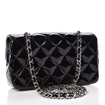 Chanel Patent Calfskin Quilted Extra Mini Rectangular Flap Black 3 of 9