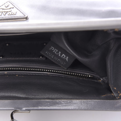 Prada Spazzolato Kisslock Clutch Grigio 10 of 13