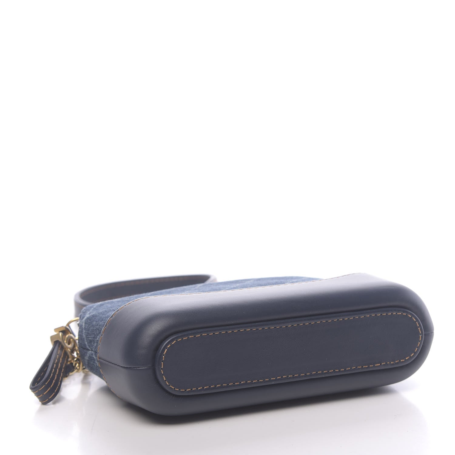 Chanel Denim Calfskin Quilted Small Gabrielle Clutch With Chain Blue 4 of 13