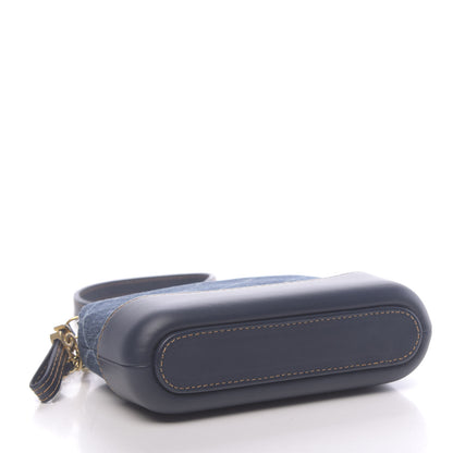 Chanel Denim Calfskin Quilted Small Gabrielle Clutch With Chain Blue 4 of 13