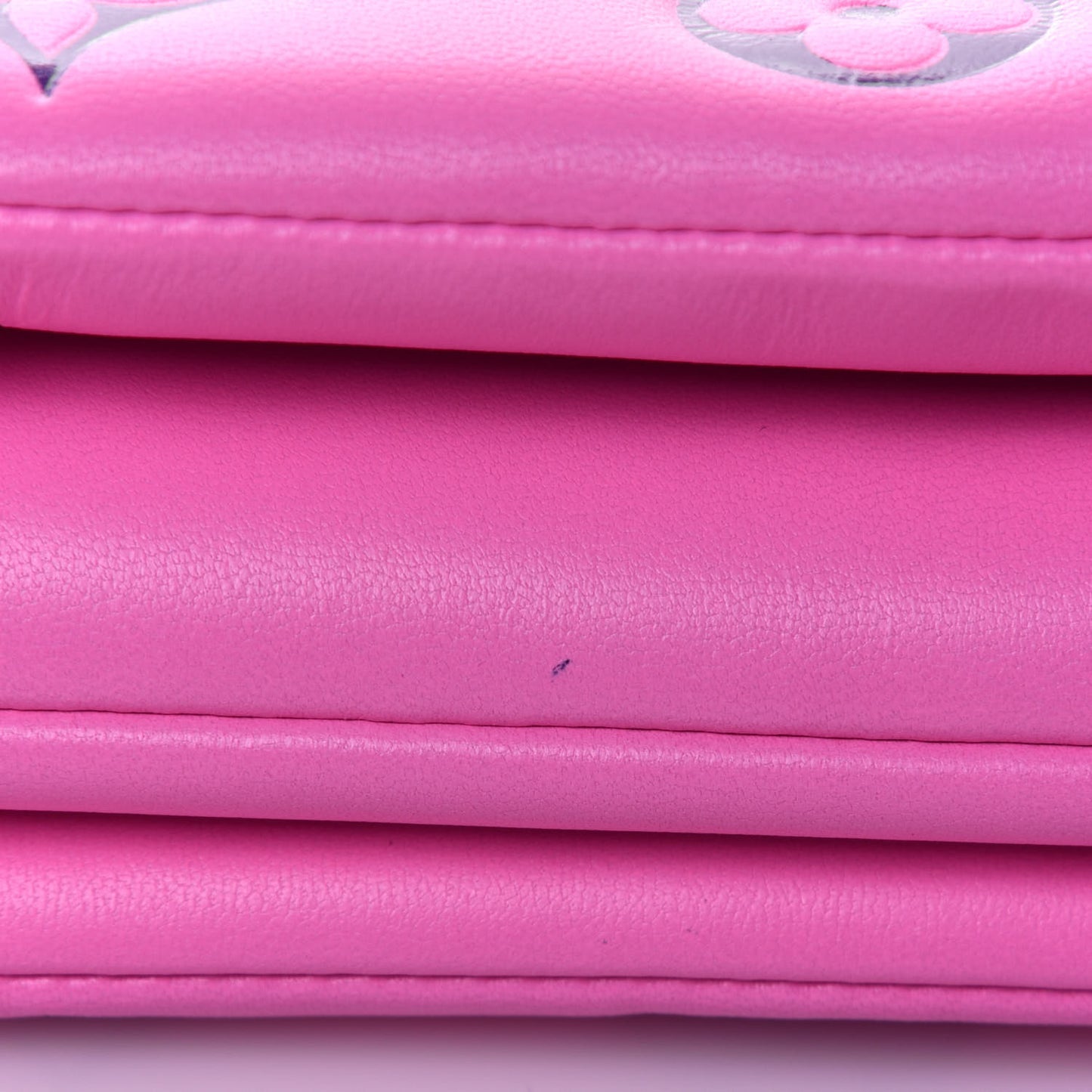 Lambskin Embossed Monogram Vuittamins Pochette Coussin Rose Violet