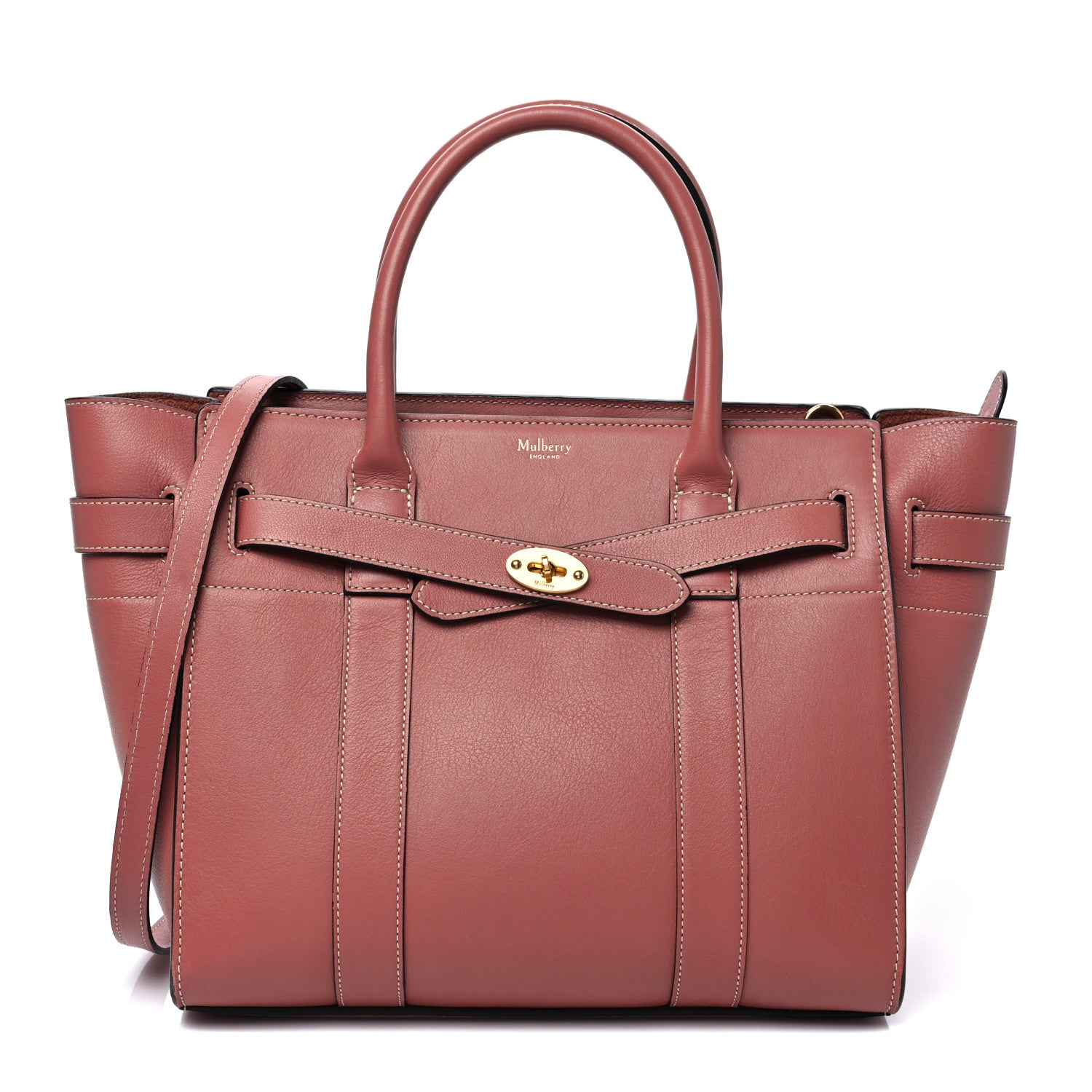 Mulberry Silky Calfskin Small Bayswater Zip Tote Antique Rose 1 of 7