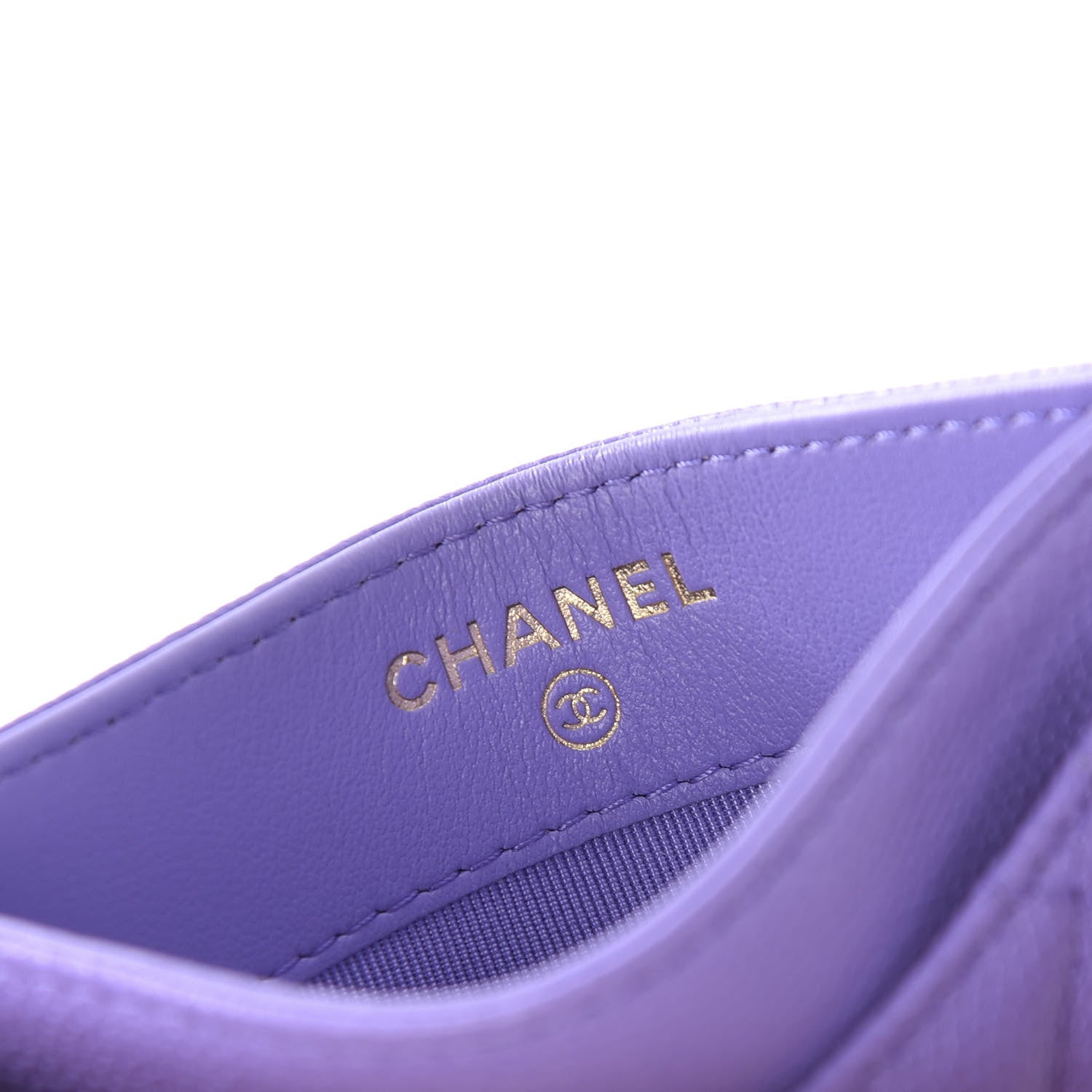 Chanel Caviar Quilted Card Holder Purple 7 of 10