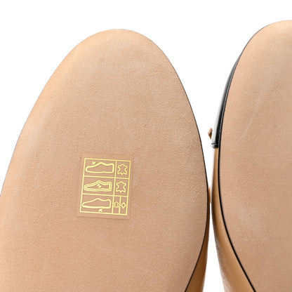 Chanel Lambskin Cap Toe Ballerina Flats 38.5 Beige Black 9 of 12