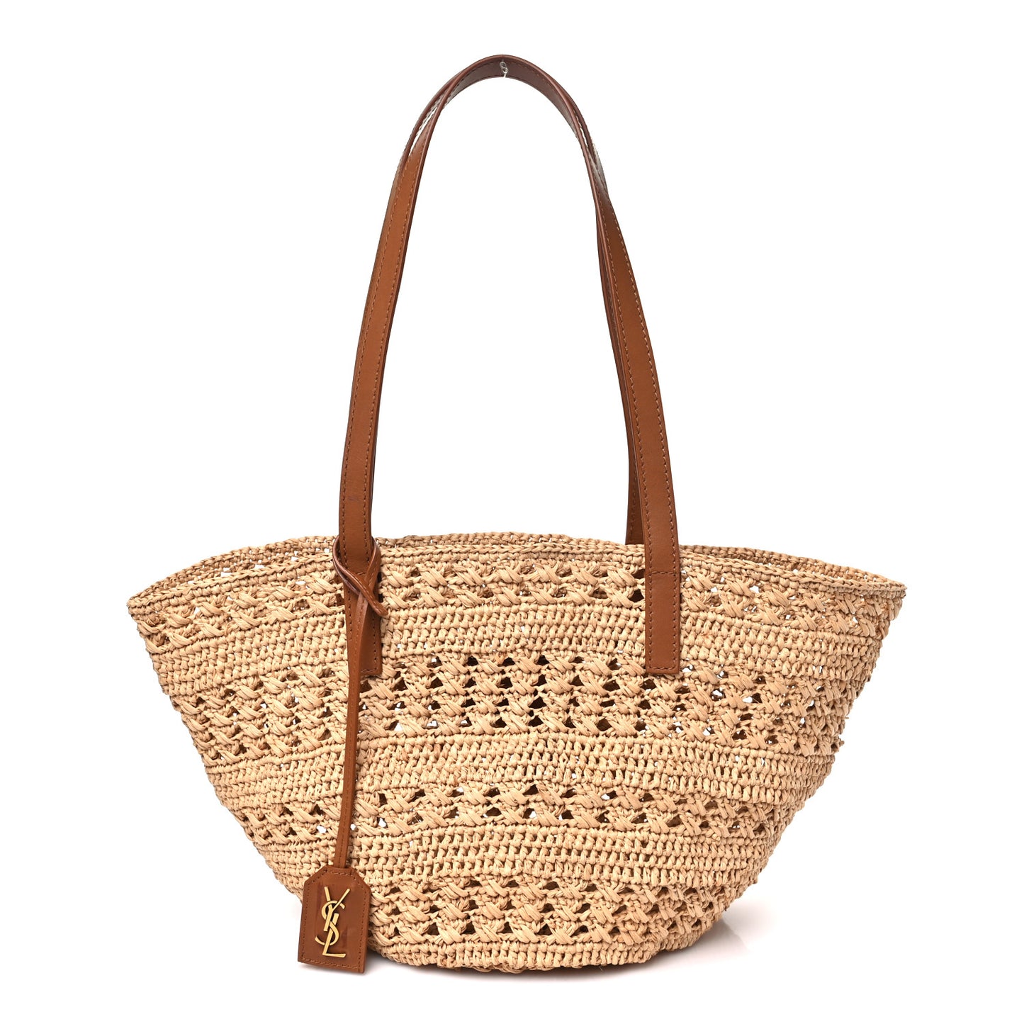 Raffia Calfskin Medium Panier Tote Naturel