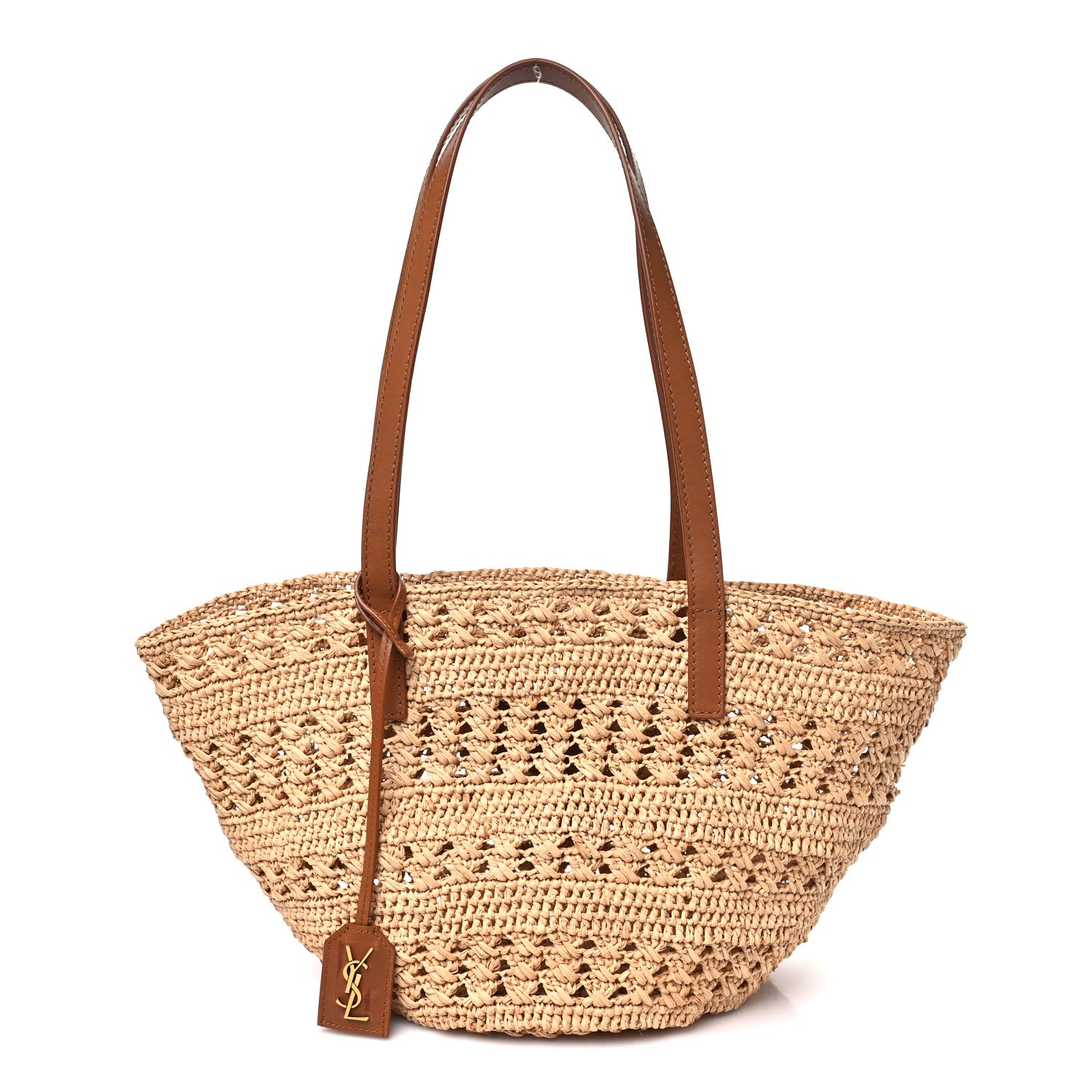 Saint Laurent Raffia Calfskin Medium Panier Tote Naturel 1 of 10
