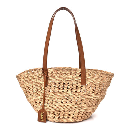Saint Laurent Raffia Calfskin Medium Panier Tote Naturel 1 of 10