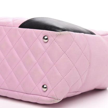 Chanel Calfskin Quilted Large Cambon Bowler Pink Black 10 of 14