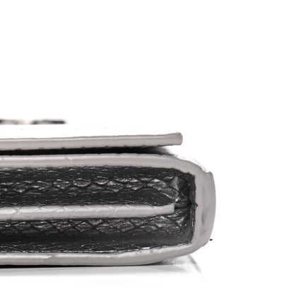 Saint Laurent Metallic Calfskin Python Embossed Monogram Chain Wallet Silver 14 of 17
