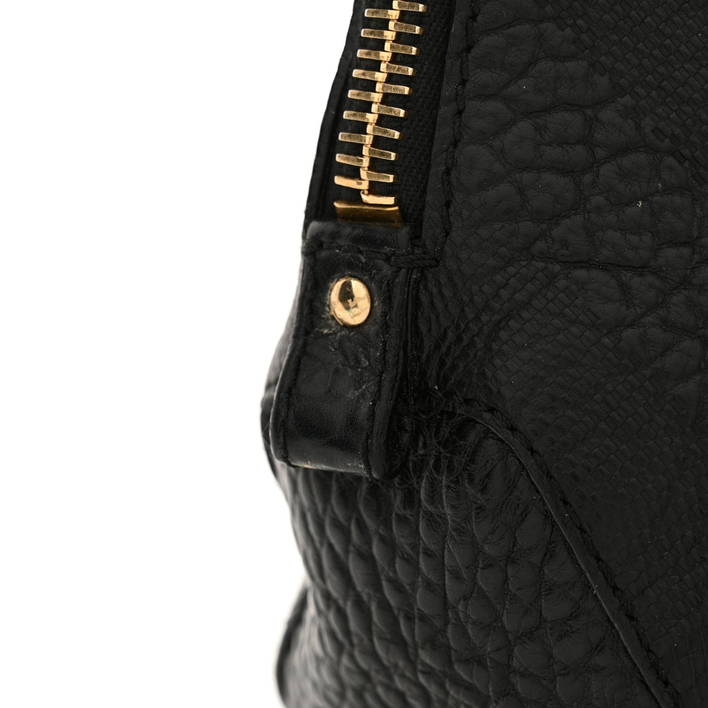 Heritage Grain Check Embossed Small Orchard Bowling Bag Black