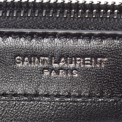 Saint Laurent Metallic Suede Star 3D Monogram Tassel Chain Wallet Acciaio Black 8 of 9
