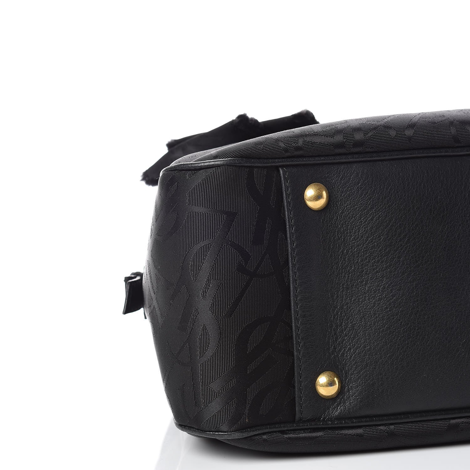 Saint Laurent Canvas Logo Medium Y Bow Bowler Black 8 of 11