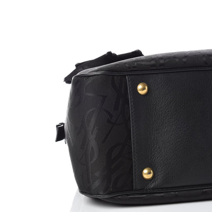 Saint Laurent Canvas Logo Medium Y Bow Bowler Black 8 of 11