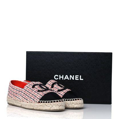 Chanel Tweed Grosgrain CC Espadrilles 36 Red Black White 10 of 10