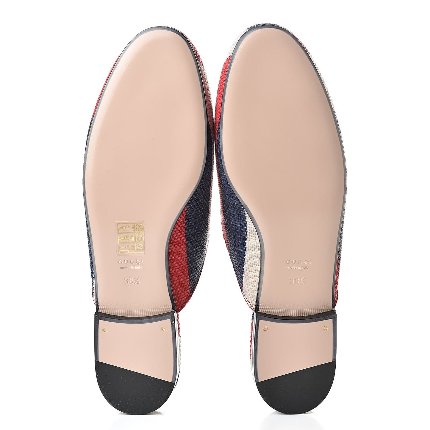Canvas Sylvie Stripe Womens Princetown Slippers 38.5 Mystic White Hibiscus Red Maritime
