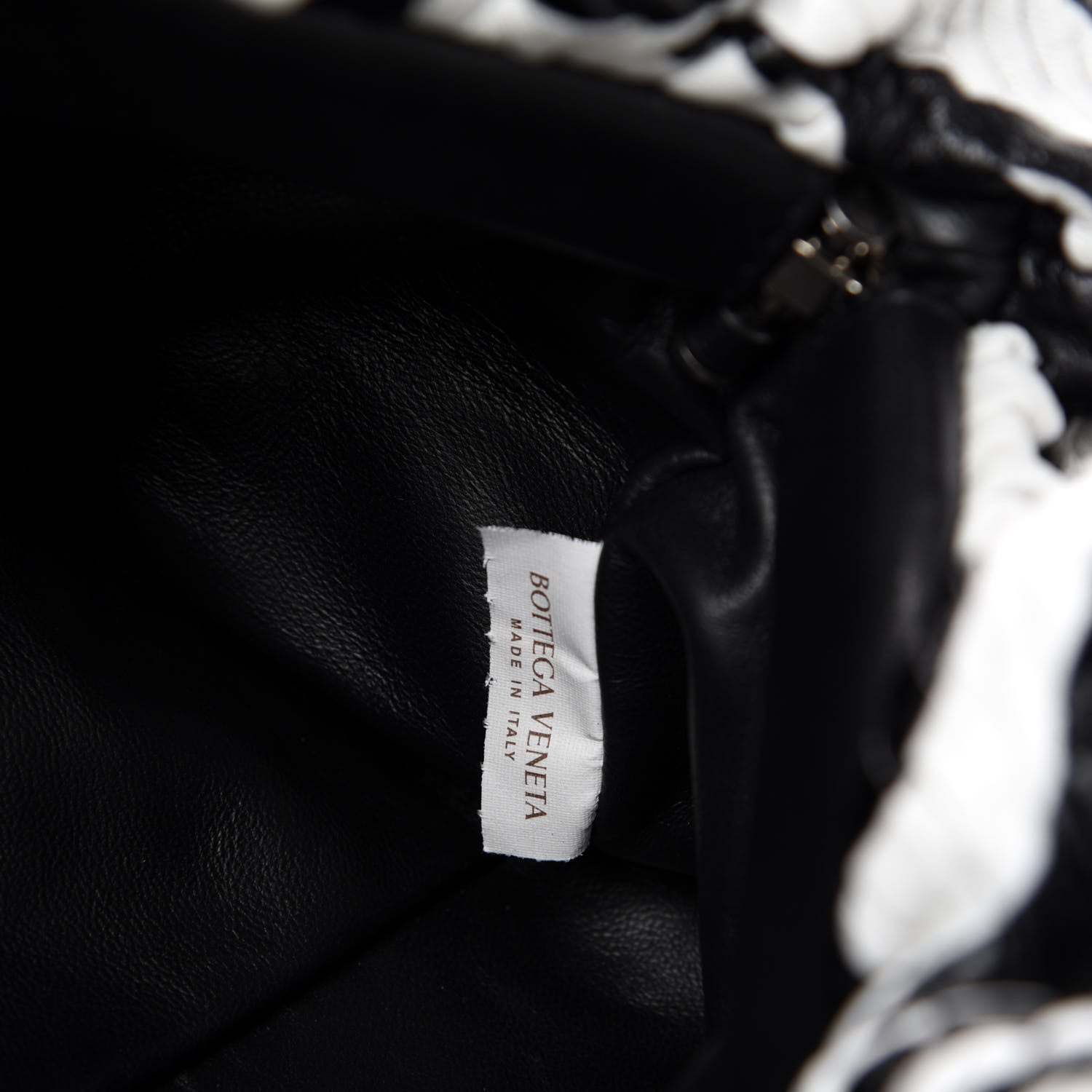 Bottega Veneta Nappa Zebra Print The Pouch Chain White Black 9 of 11