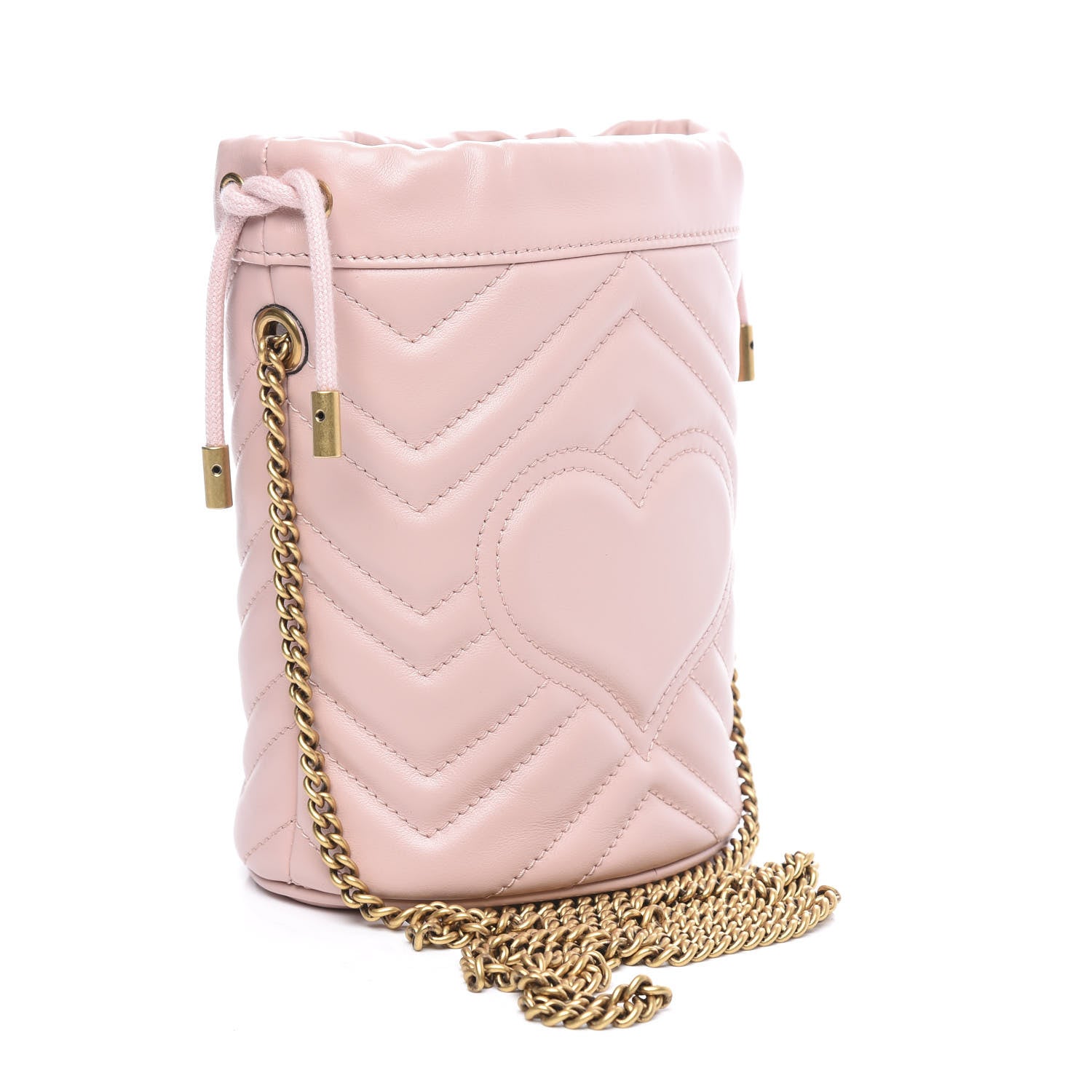 Gucci Calfskin Matelasse Mini GG Marmont 2.0 Bucket Bag Perfect Pink 2 of 7