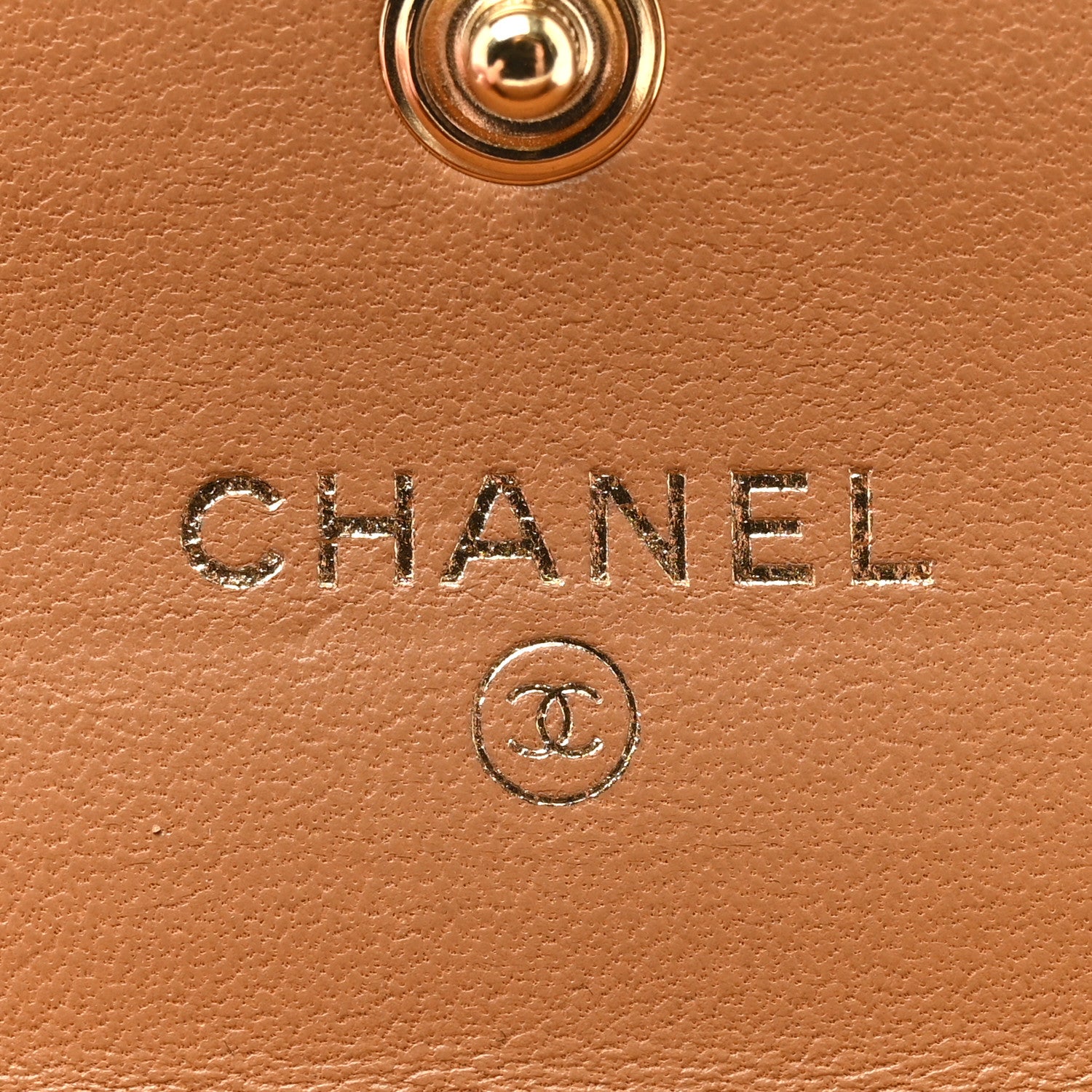 Chanel Lambskin Chevron Quilted Boy Card Holder Dark Beige 6 of 10