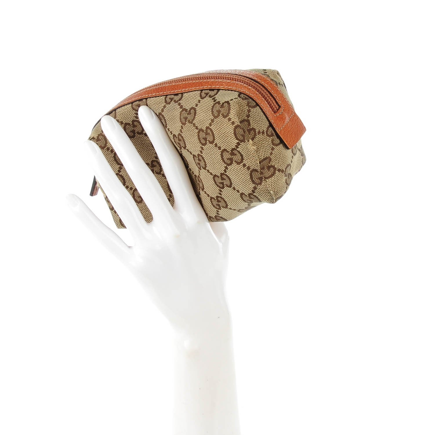 Gucci Monogram Small Cosmetic Case Tan 2 of 8