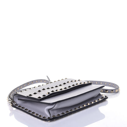 Valentino Garavani Pebbled Calfskin Rockstud Side Slip Crossbody Pastel Grey 4 of 8