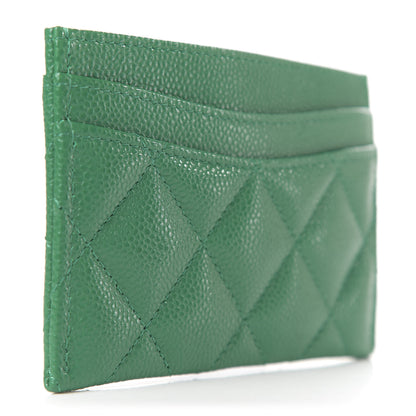 Chanel Caviar Quilted Card Holder Green 3 of 9