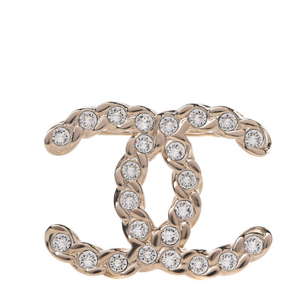 Chanel Crystal Pearls Coronation CC Brooch Gold 1 of 5