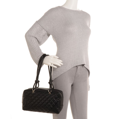 Chanel Calfskin Quilted Large Cambon Bowler Black 2 of 9