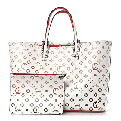 Christian Louboutin Calfskin Patent Degrade Loubinthesky East West Cabata Tote White 3 of 14