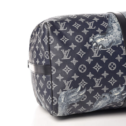 Louis Vuitton Savane Monogram Lion Chapman Keepall Bandouliere 55 Encre 5 of 12