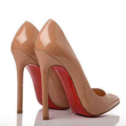 Christian Louboutin Patent Pigalle 120 Pumps 37.5 Nude 4 of 11
