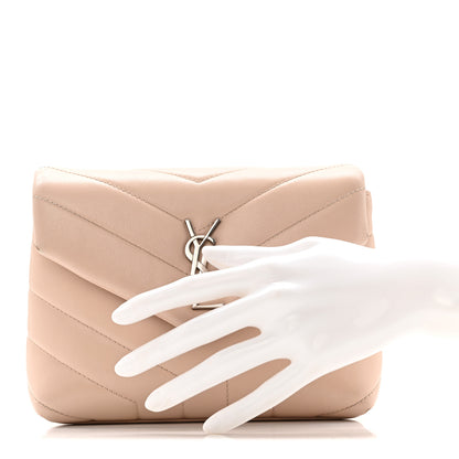 Saint Laurent Calfskin Y Quilted Monogram Toy Loulou Crossbody Bag Nude Powder 2 of 15
