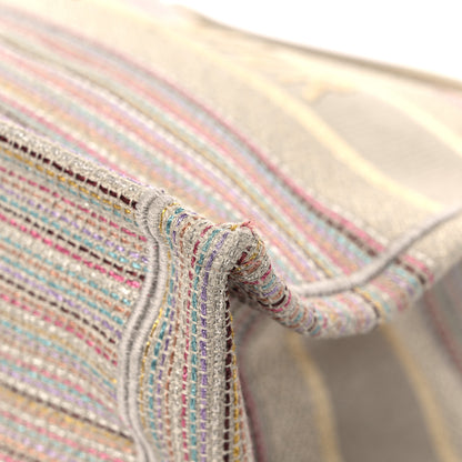 Christian Dior Canvas Embroidered Medium Stripes Book Tote Beige Multicolor 8 of 15