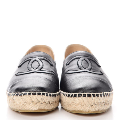 Chanel Lambskin CC Espadrilles 37 Black 2 of 10