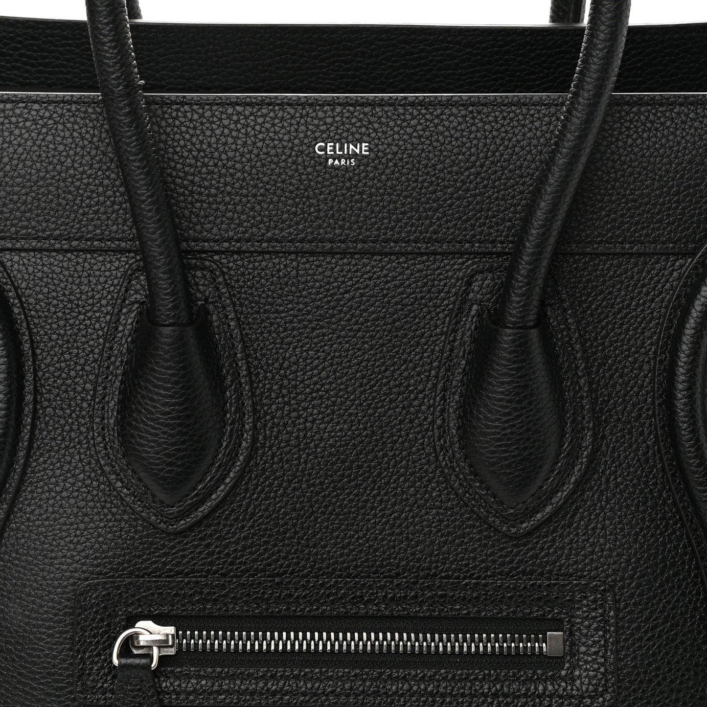 Drummed Calfskin Micro Luggage Black