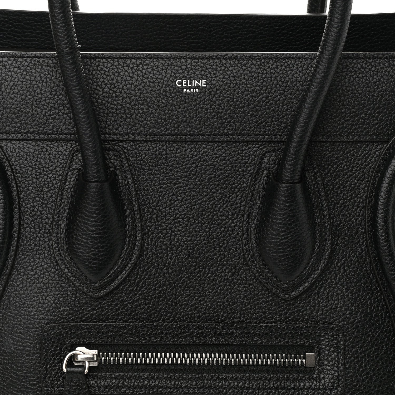 Celine Drummed Calfskin Micro Luggage Black 9 of 12