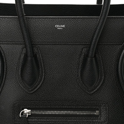 Celine Drummed Calfskin Micro Luggage Black 9 of 12