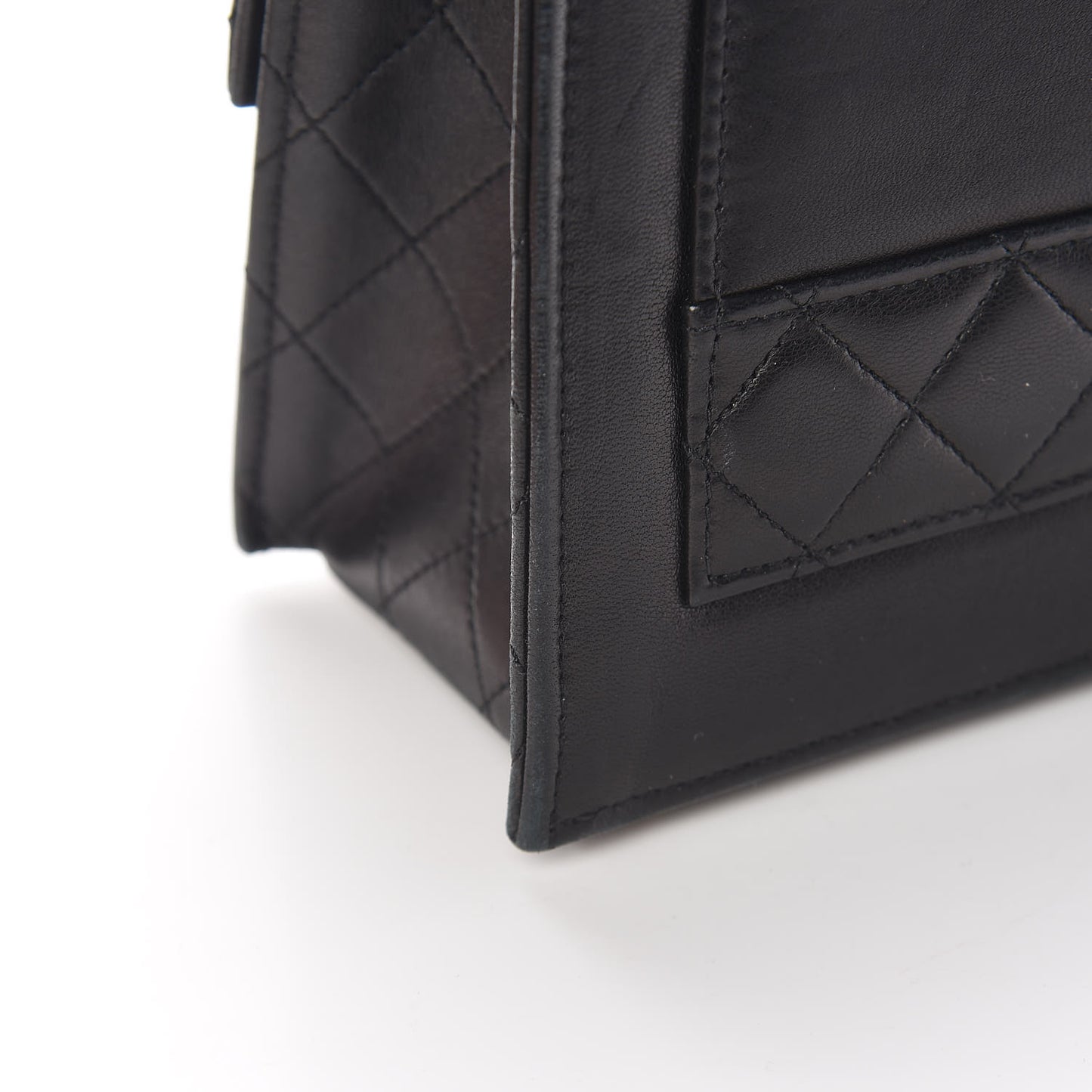 Lambskin Quilted Shoulder Flap Bag Black